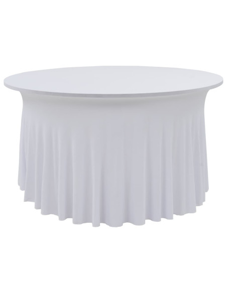 Copertura Elastica per Tavolo con Gonna 2 pz 120x74 cm Bianco