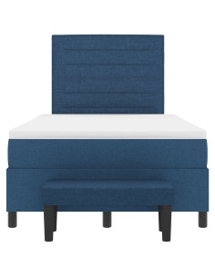 Letto a molle con materasso Blu 120 x 190 cm Tessuto 2