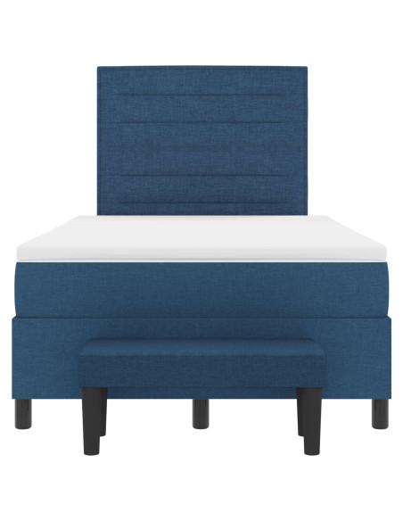 Letto a molle con materasso Blu 120 x 190 cm Tessuto