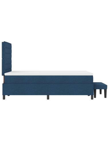 Letto a molle con materasso Blu 120 x 190 cm Tessuto