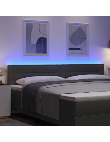 Testiera LED con testiera Grigio scuro 200 cm Poliestere