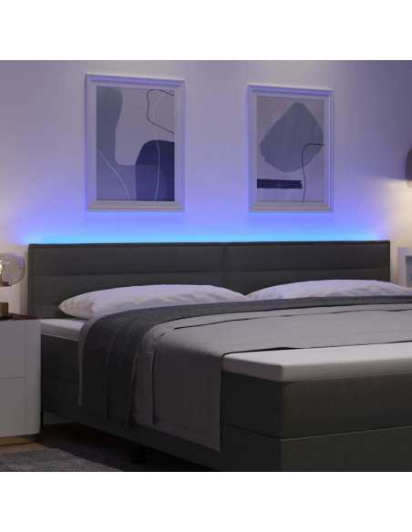 Testiera LED con testiera Grigio scuro 200 cm Poliestere