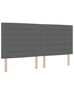 Testiera LED con testiera Grigio scuro 200 cm Poliestere 2