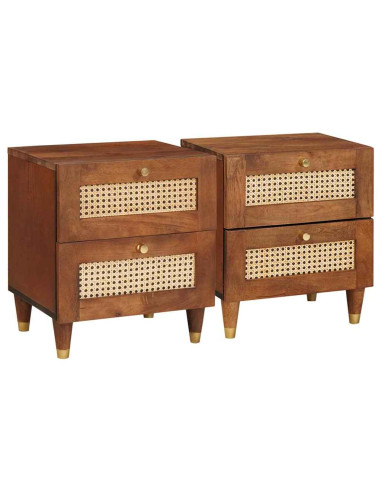 Armadio da Notte con cassetto 2 pcs Marrone 40 x 33,5 x 46 cm