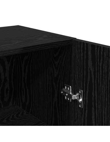 Set mobile TV Montaggio a parete Rovere Nero Legno multistrato