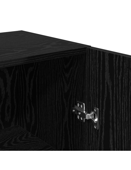 Set mobile TV Montaggio a parete Rovere Nero Legno multistrato