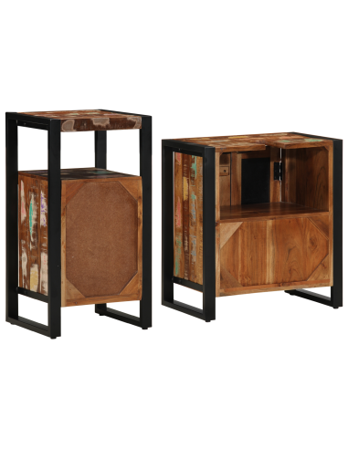 Set di mobili per il bagno 2 pcs Legno Recuperato Massello