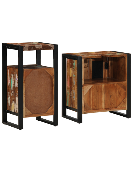 Set di mobili per il bagno 2 pcs Legno Recuperato Massello