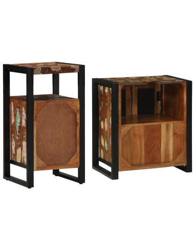 Set di mobili per il bagno 2 pcs Legno Recuperato Massello