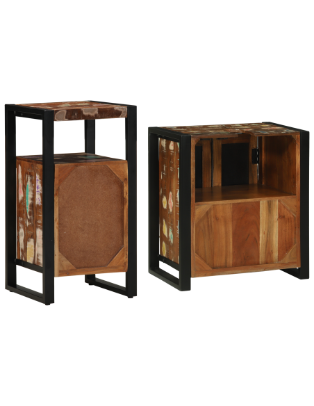 Set di mobili per il bagno 2 pcs Legno Recuperato Massello