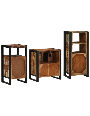 Set di mobili per il bagno 3 pcs Legno Recuperato Massello