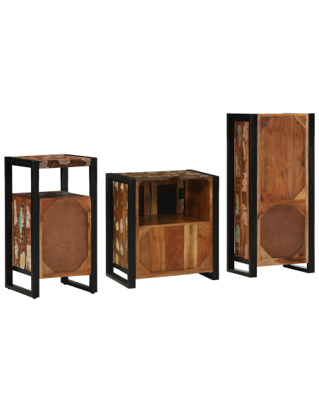 Set di mobili per il bagno 3 pcs Legno Recuperato Massello