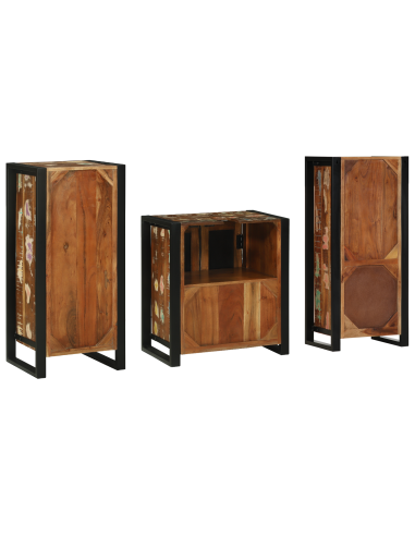 Set di mobili per il bagno 3 pcs Legno Recuperato Massello