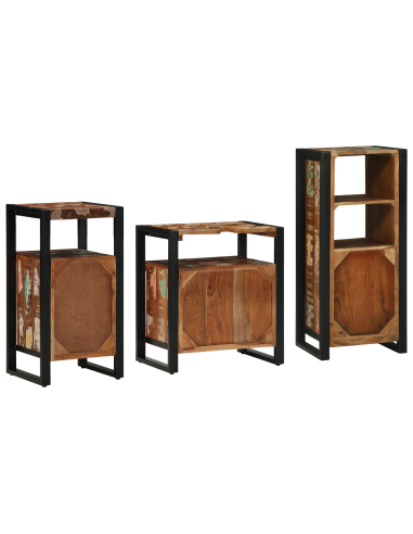 Set di mobili per il bagno 3 pcs Legno Recuperato Massello