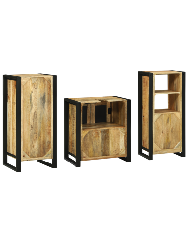 Set di mobili per il bagno 3 pcs Legno di mango massello