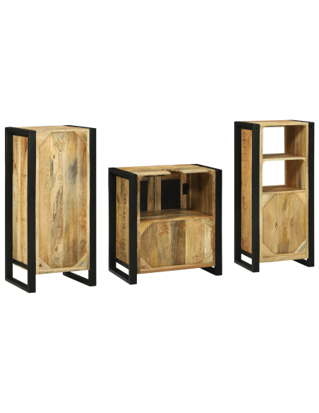 Set di mobili per il bagno 3 pcs Legno di mango massello