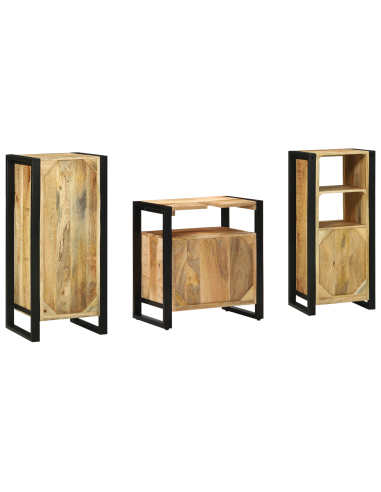Set di mobili per il bagno 3 pcs Legno di mango massello