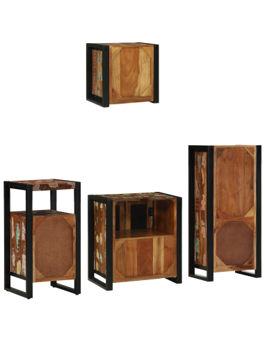 Set di mobili per il bagno 4 pcs Legno Recuperato Massello