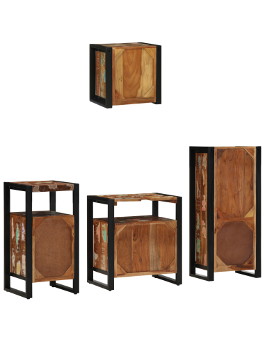 Set di mobili per il bagno 4 pcs Legno Recuperato Massello
