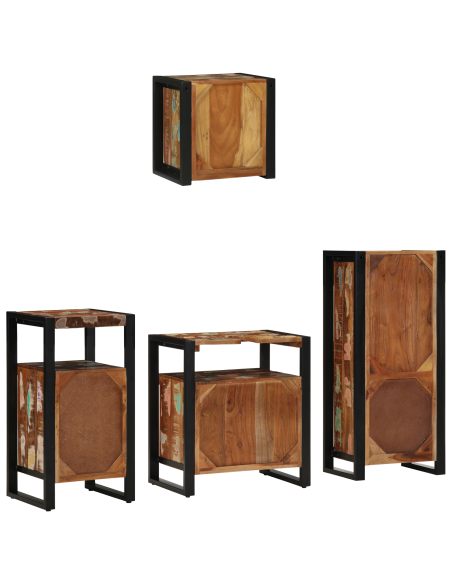 Set di mobili per il bagno 4 pcs Legno Recuperato Massello
