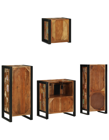 Set di mobili per il bagno 4 pcs Legno Recuperato Massello