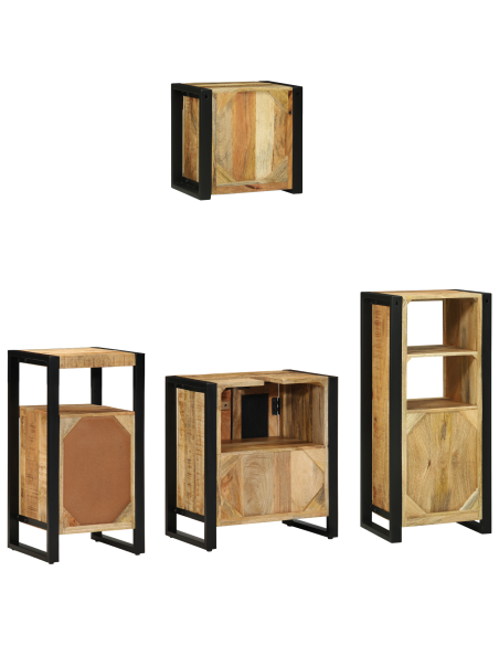 Set di mobili per il bagno 4 pcs Legno di mango massello