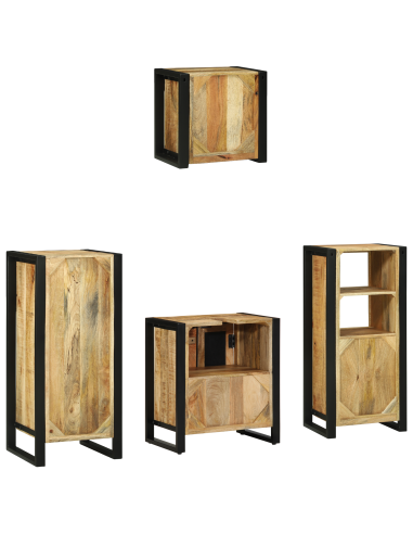 Set di mobili per il bagno 4 pcs Legno di mango massello