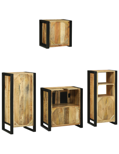 Set di mobili per il bagno 4 pcs Legno di mango massello
