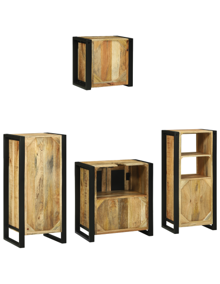 Set di mobili per il bagno 4 pcs Legno di mango massello
