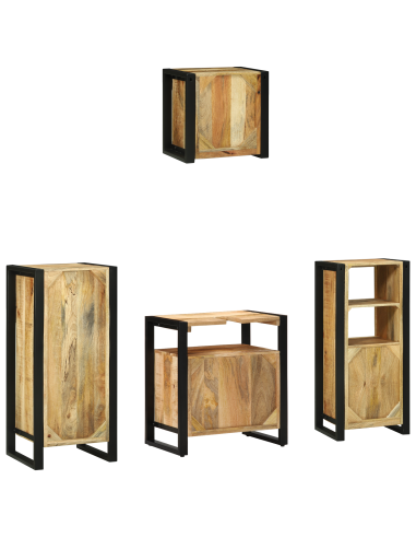 Set di mobili per il bagno 4 pcs Legno di mango massello
