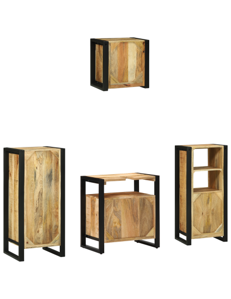 Set di mobili per il bagno 4 pcs Legno di mango massello