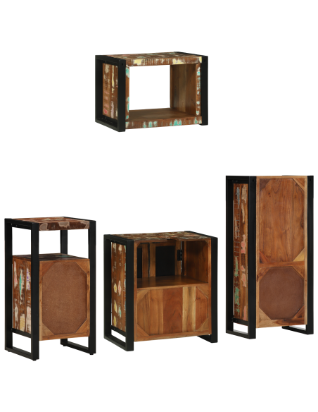Set di mobili per il bagno 4 pcs Legno Recuperato Massello