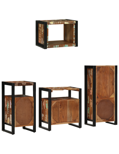 Set di mobili per il bagno 4 pcs Legno Recuperato Massello