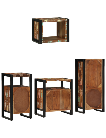 Set di mobili per il bagno 4 pcs Legno Recuperato Massello