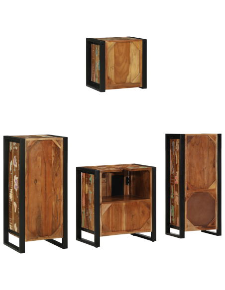 Set di mobili per il bagno 4 pcs Legno Recuperato Massello