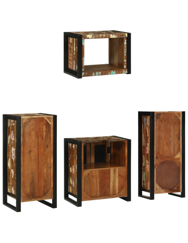 Set di mobili per il bagno 4 pcs Legno Recuperato Massello