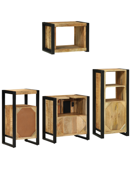 Set di mobili per il bagno 4 pcs Legno di mango massello