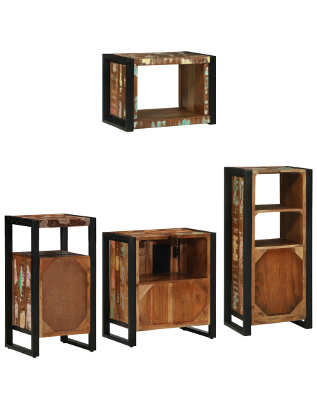 Set di mobili per il bagno 4 pcs Legno Recuperato Massello