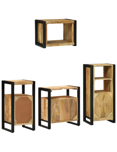 Set di mobili per il bagno 4 pcs Legno di mango massello
