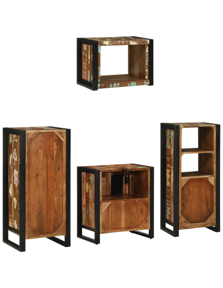 Set di mobili per il bagno 4 pcs Legno Recuperato Massello