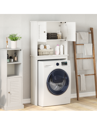Armadio per Lavatrice con porta VIGO Bianco e Bianco Antico