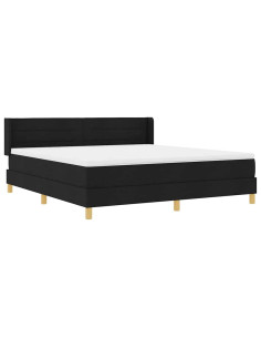 Letto a molle con materasso Nero 200 x 180 cm Poliestere