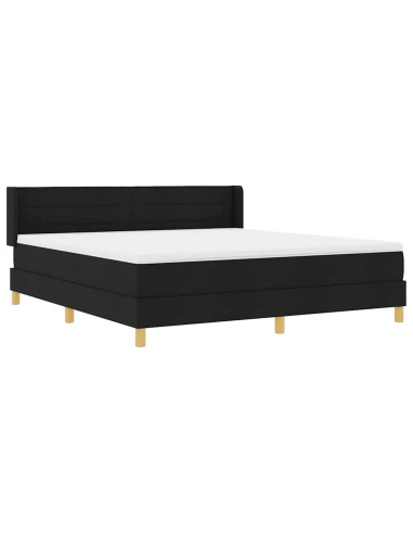 Letto a molle con materasso Nero 200 x 180 cm Poliestere