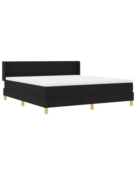 Letto a molle con materasso Nero 200 x 180 cm Poliestere