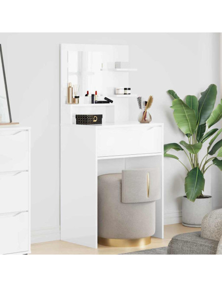 Tavoli da Trucco per Camera da Letto con cassetto Bianco Lucido