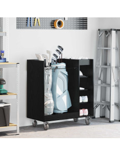 Armadio per Golf con ruota Rovere Nero 90 x 45 x 98 cm