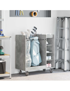 Armadio per Golf con ruota Grigio cemento 90 x 45 x 98 cm