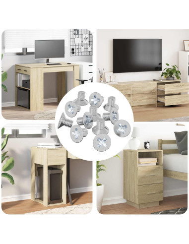 Viti a testa conica 12 pcs Argento M4 x 6 mm Ferro