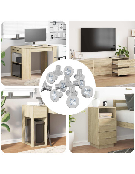 Viti a testa conica 12 pcs Argento M4 x 6 mm Ferro