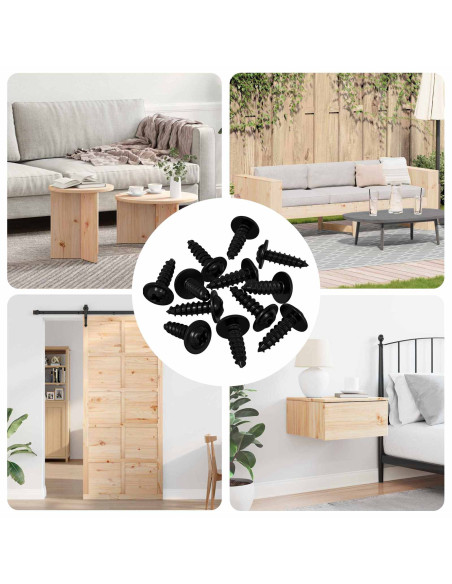 Chiodo autofilettante 16364 pcs Nero 3,5 x 12 mm Ferro